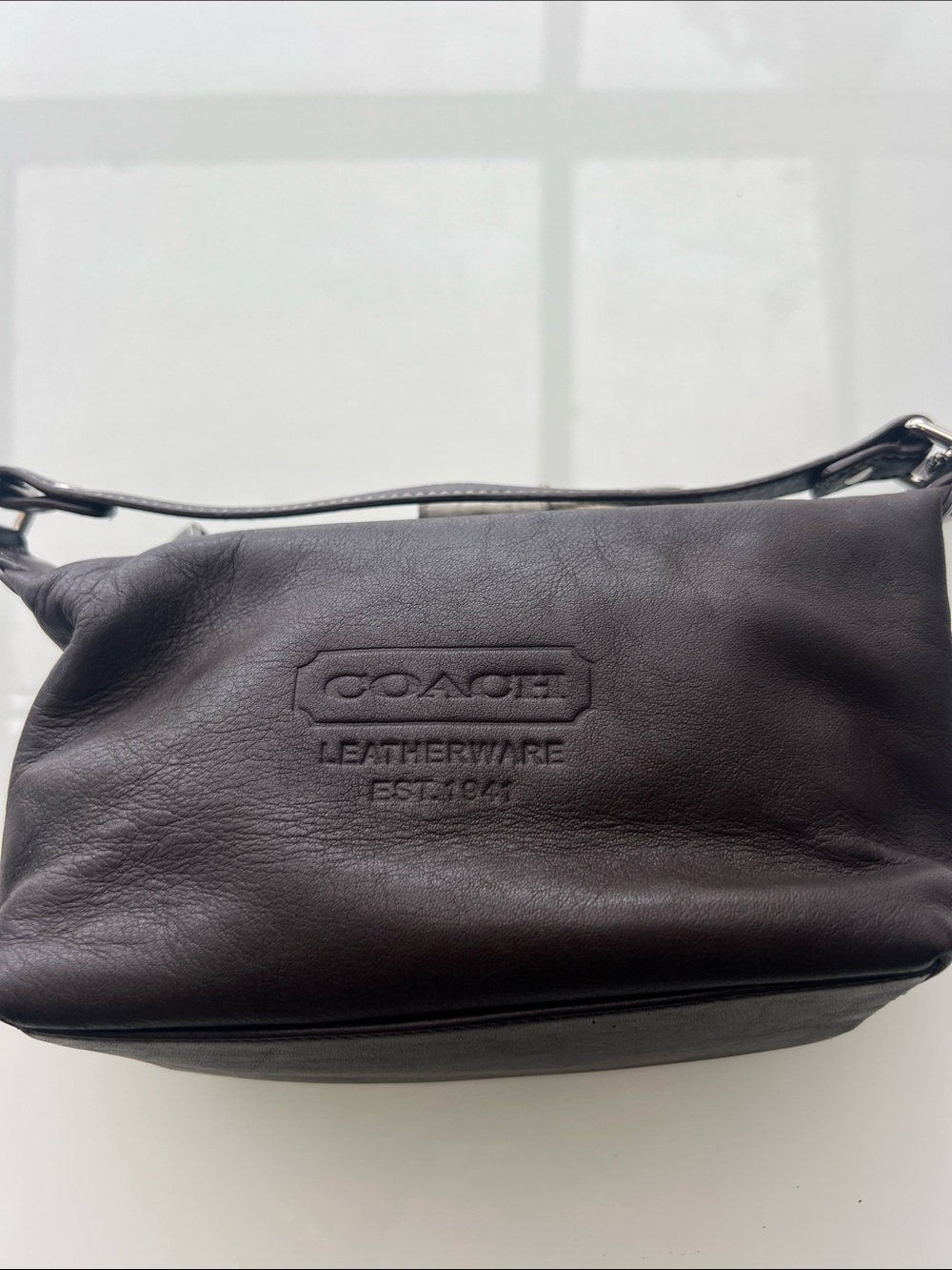 Coach Brown Embossed Leather Mini Tote Bag